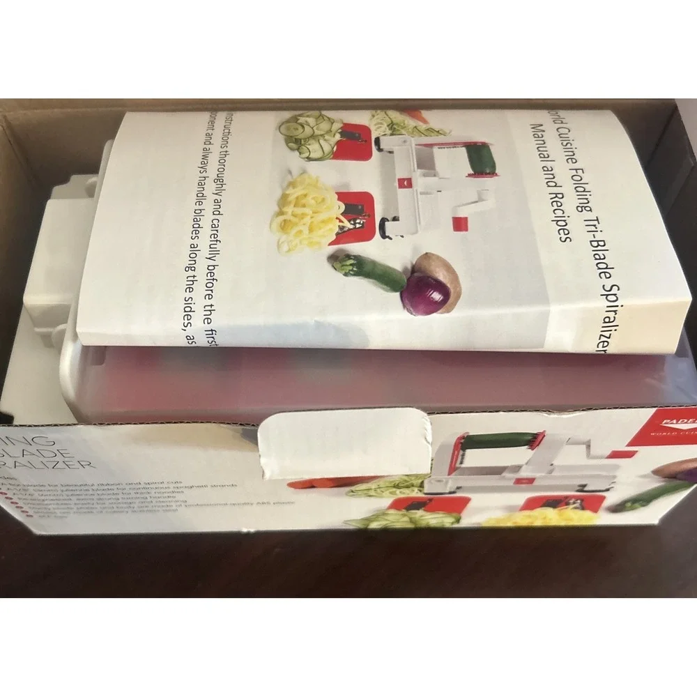 PADERNO WORLD CUISINE TRI BLADE SPIRAL VEGETABLE SLICER CUTTER Red A4982802